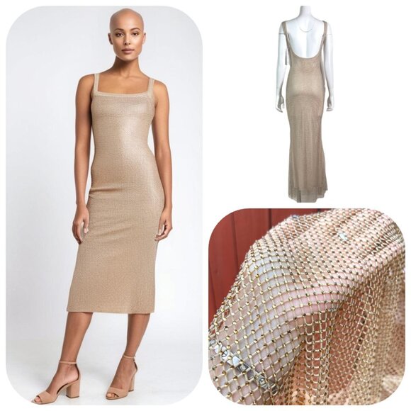 Dresses & Skirts - NWT Rhinestone Net Glitter Sparkly Party Club Rave Bling Low Back Maxi Dress